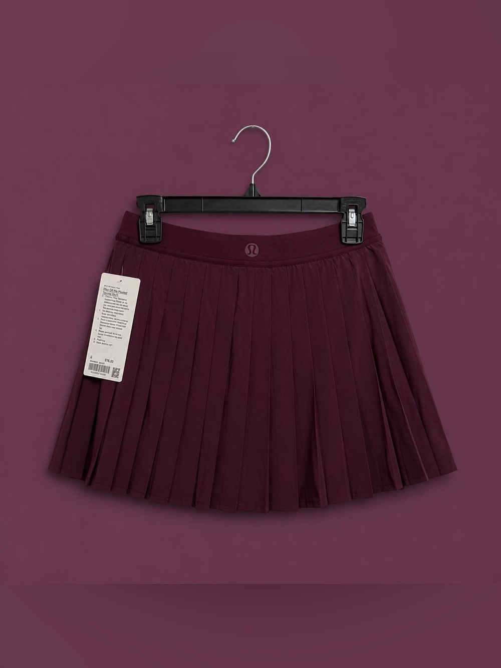lululemon athletica High-Rise Pleated Tennis Skirt in Burgundy - Picture 2 of 4